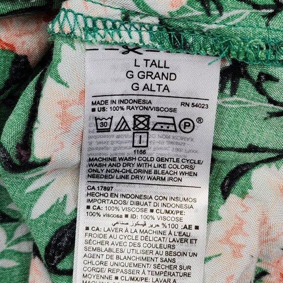 Old Navy Blouse Tunic Women's Large Green Floral Print Peasant Cottage Prairie - Picture 8 of 9